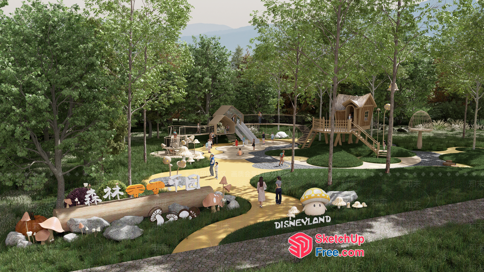 Enchanting Whimsical Forest Wonderland 3D SketchUp File