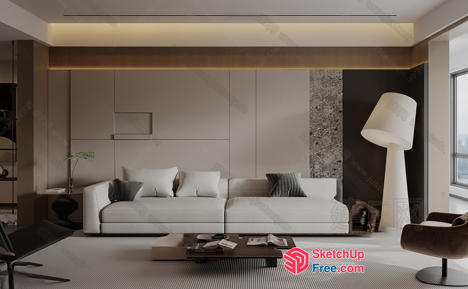 Elegant Modern Living Room Interior Design 3D SketchUp File