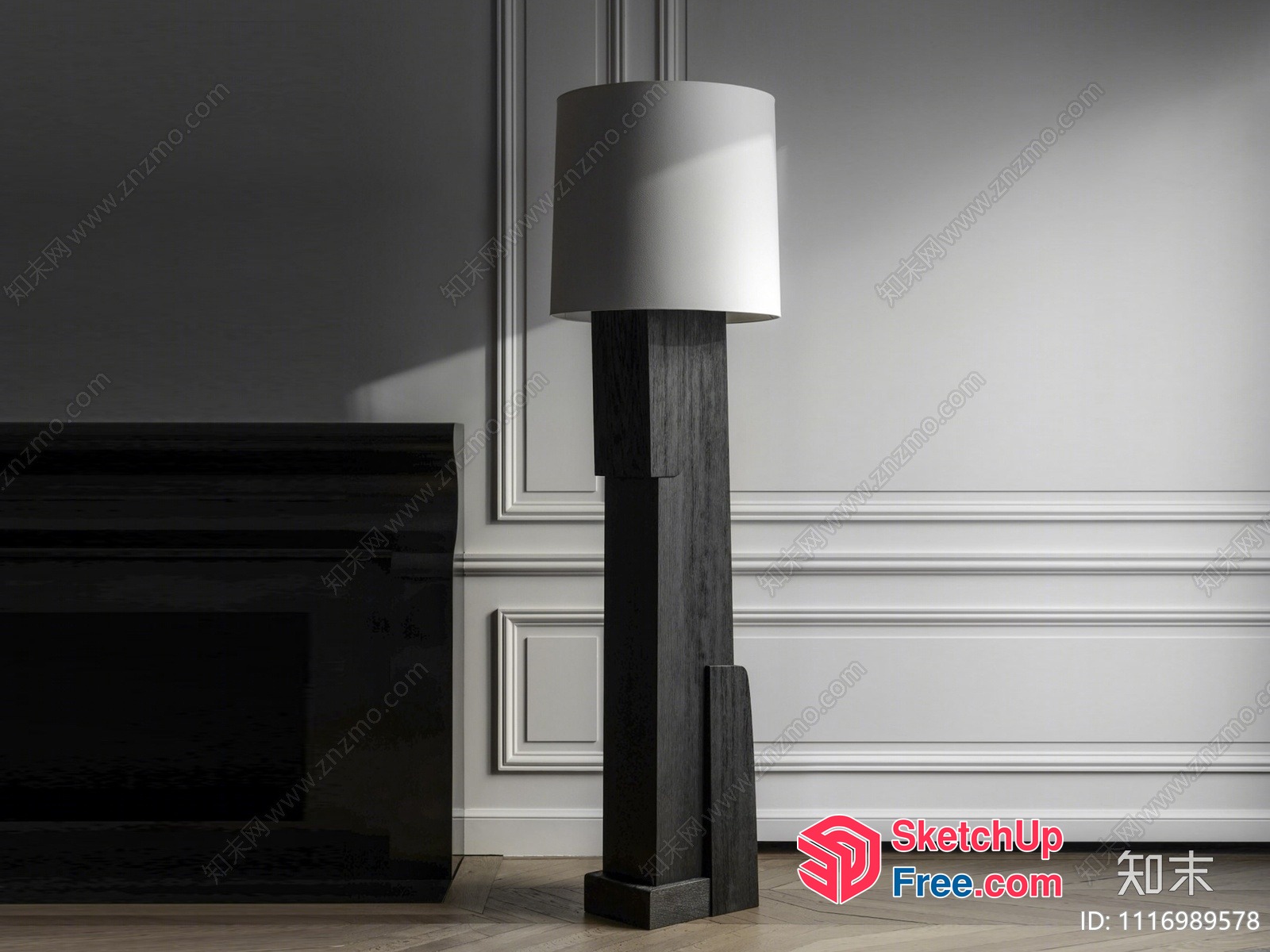 Classic Moulding Pillar Lamp 3D SketchUp File