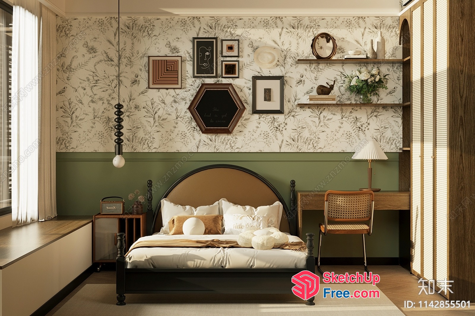 Cozy Minimalist Bedroom Interior 3D SketchUp File