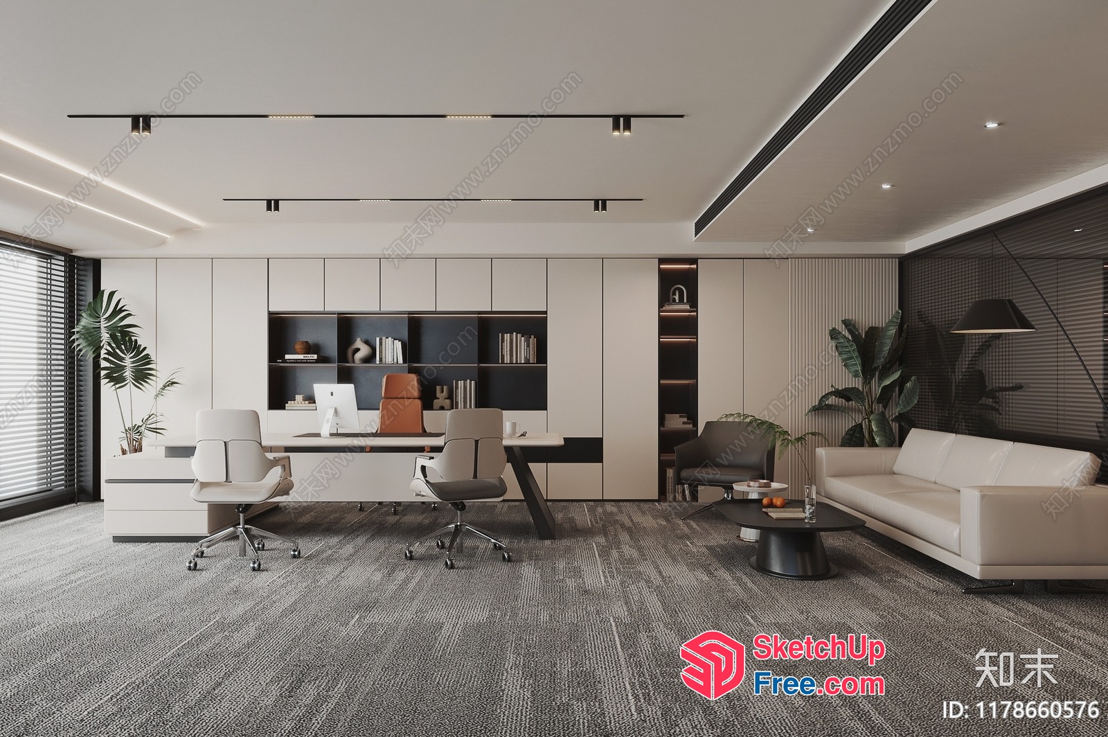 Modern Office Space With Sleek Furniture And Natural Lighting 3D SketchUp File
