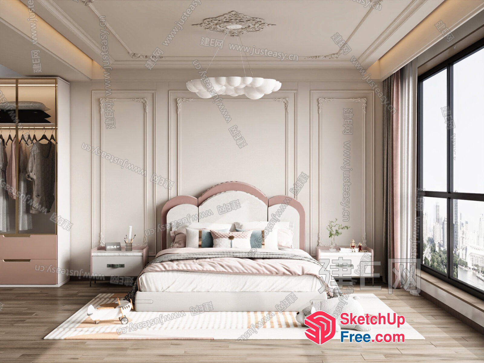 Elegant And Modern Bedroom Interior 3D SketchUp File