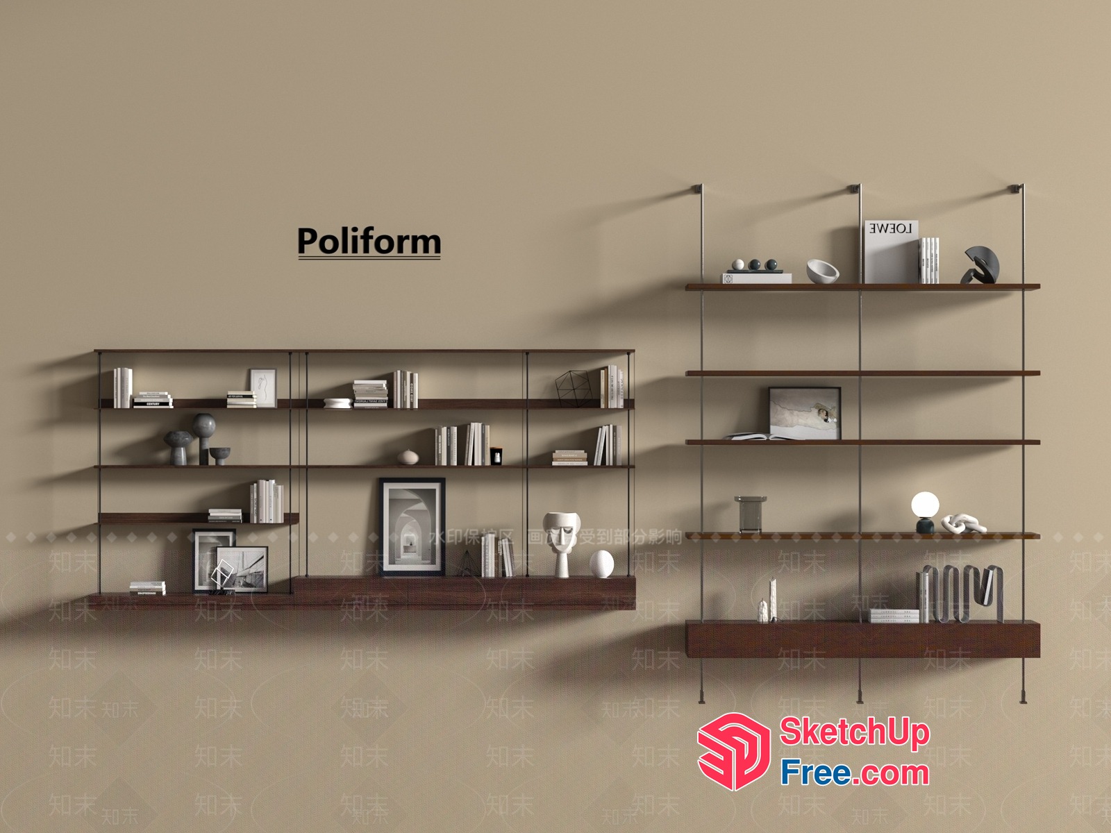 Poliform Shelving Unit 3D SketchUp File