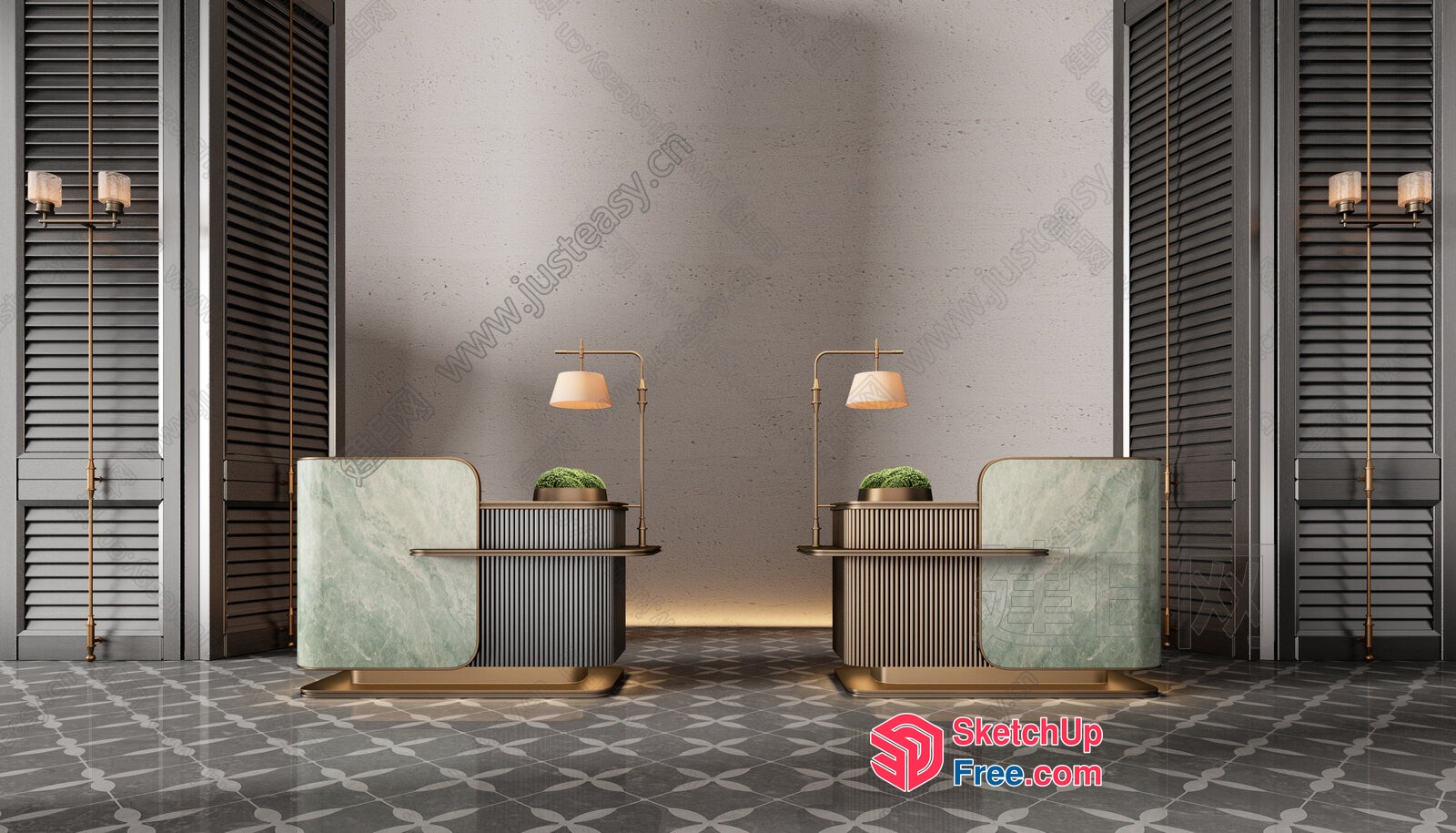 Elegant Modern Office Reception Area 3D SketchUp File
