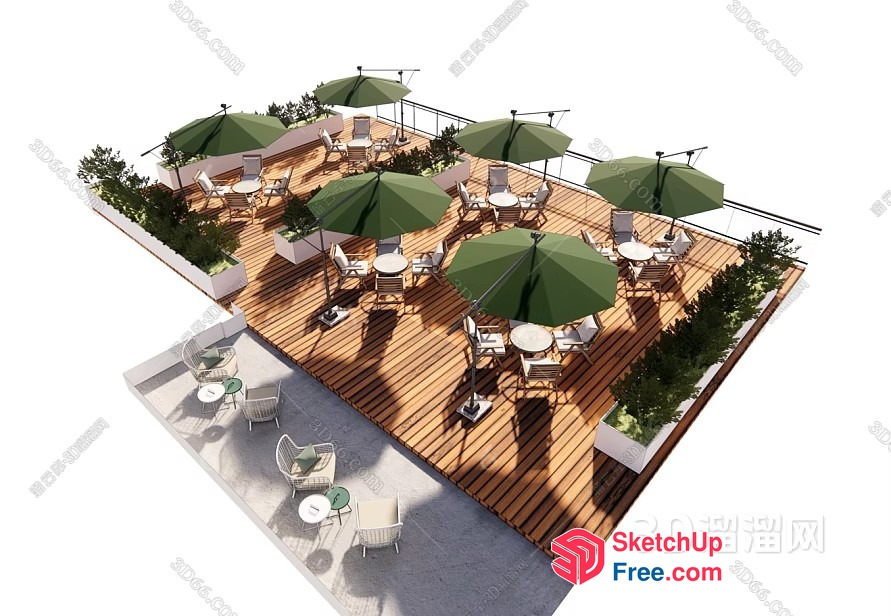 A Stylish Modern Outdoor Patio With Elegant Furniture And Decor 3D SketchUp File