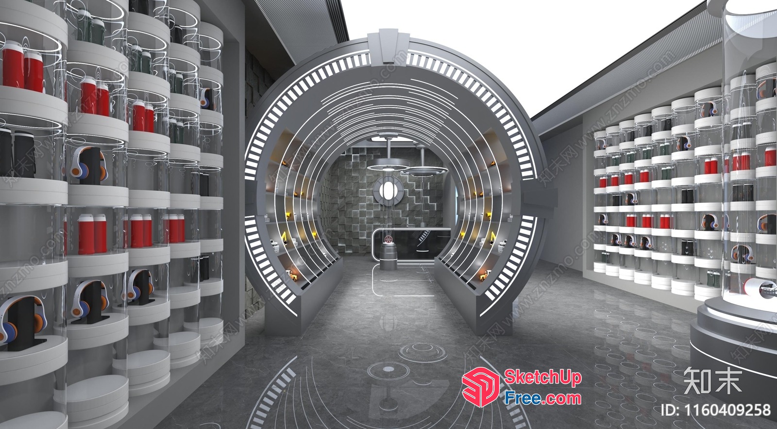 Futuristic Space Station Interior 3D SketchUp File