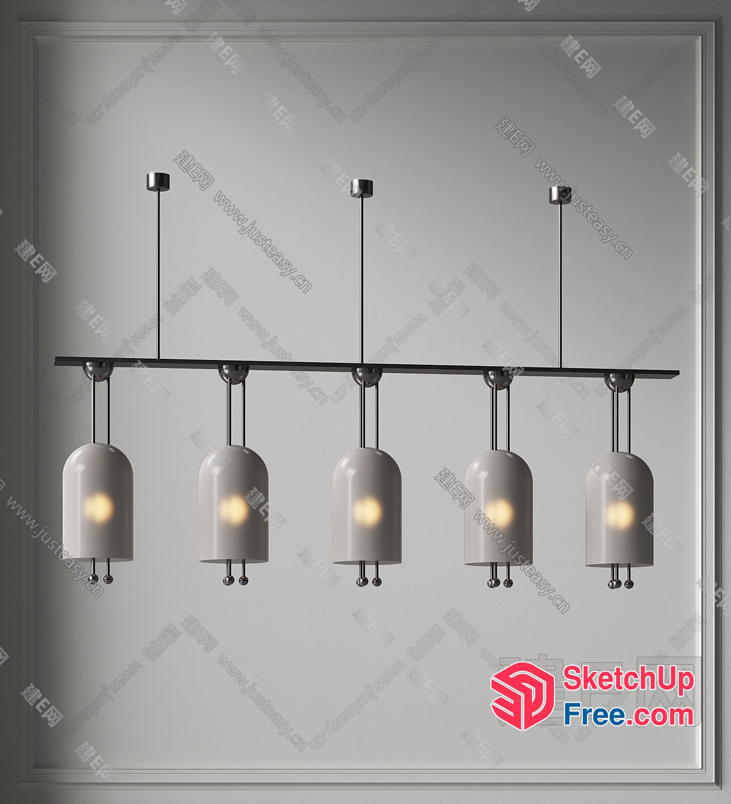 Elegant Minimalist Hanging Light Fixture 3D SketchUp File