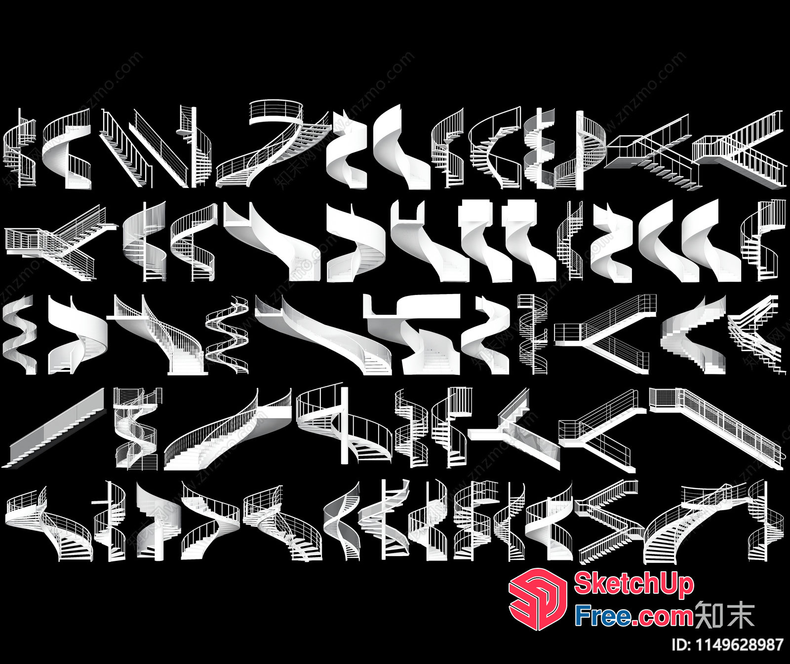 Staircase Design Variations 3D SketchUp File