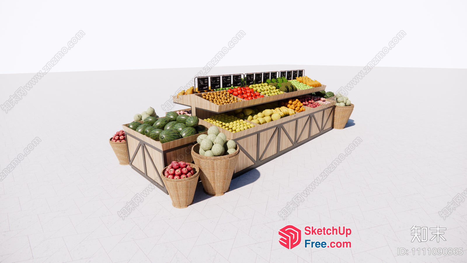 Fruits And Vegetables On Display 3D SketchUp File