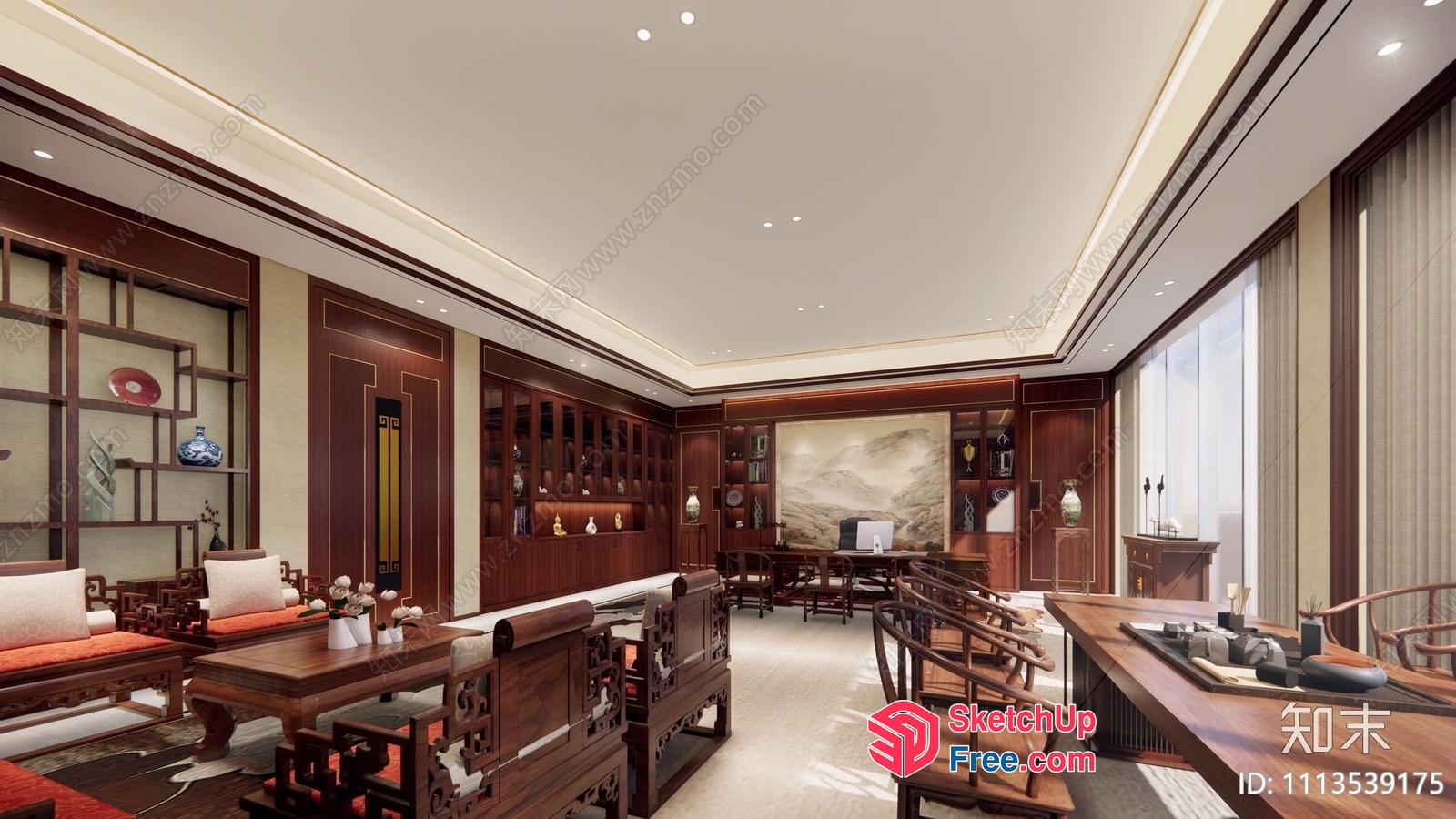 Luxurious Chinese-Inspired Interior 3D SketchUp File