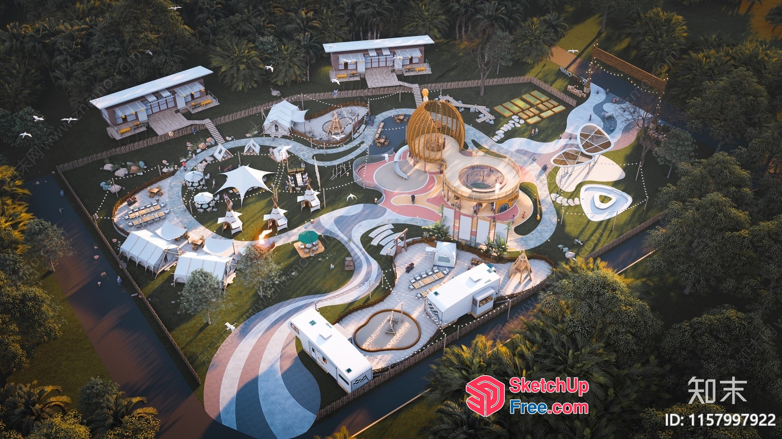 Luxurious Tropical Resort 3D SketchUp File