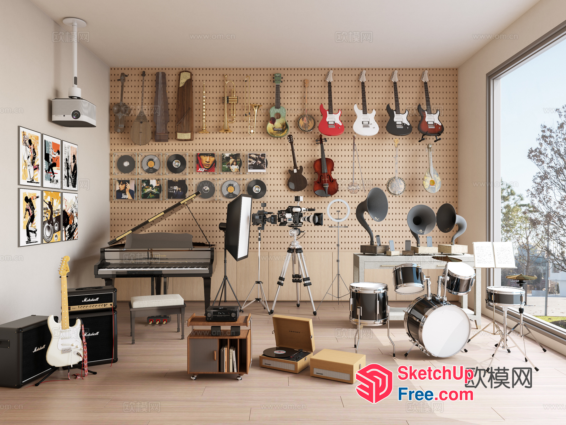 Musical Instruments And Accessories Collection 3D SketchUp File