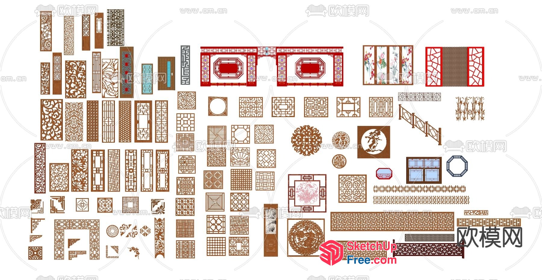 Chinese-Inspired Architectural Ornaments 3D SketchUp File