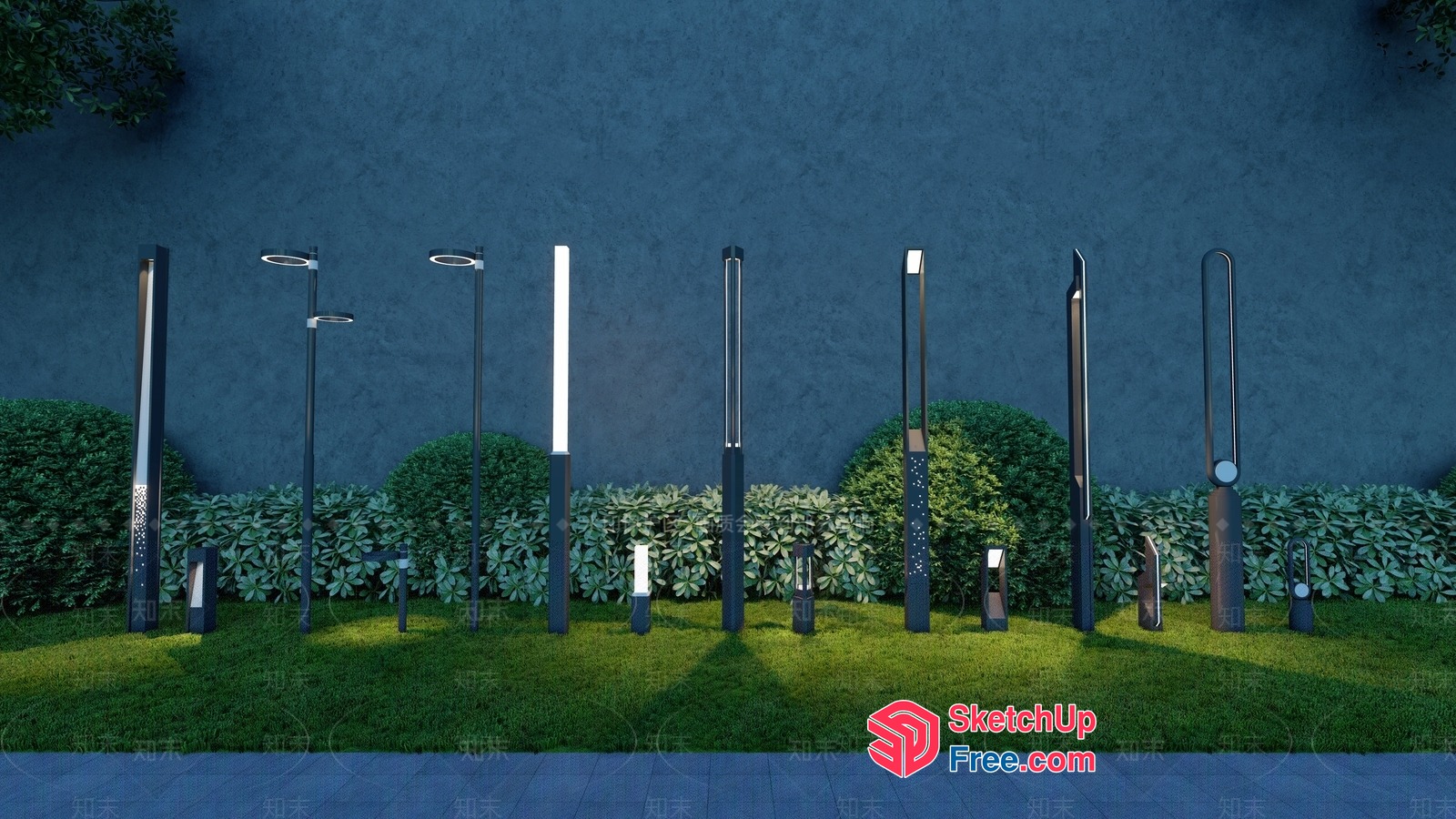Modern Outdoor Lighting Collection 3D SketchUp File