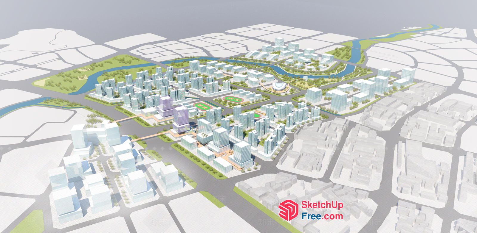 Modern Urban Development Plan 3D SketchUp File