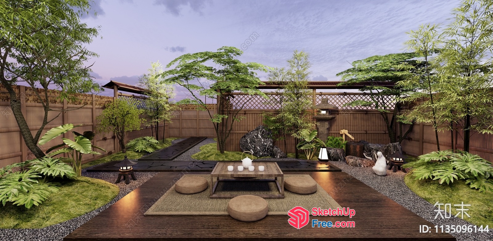 Serene Japanese Garden Oasis 3D SketchUp File