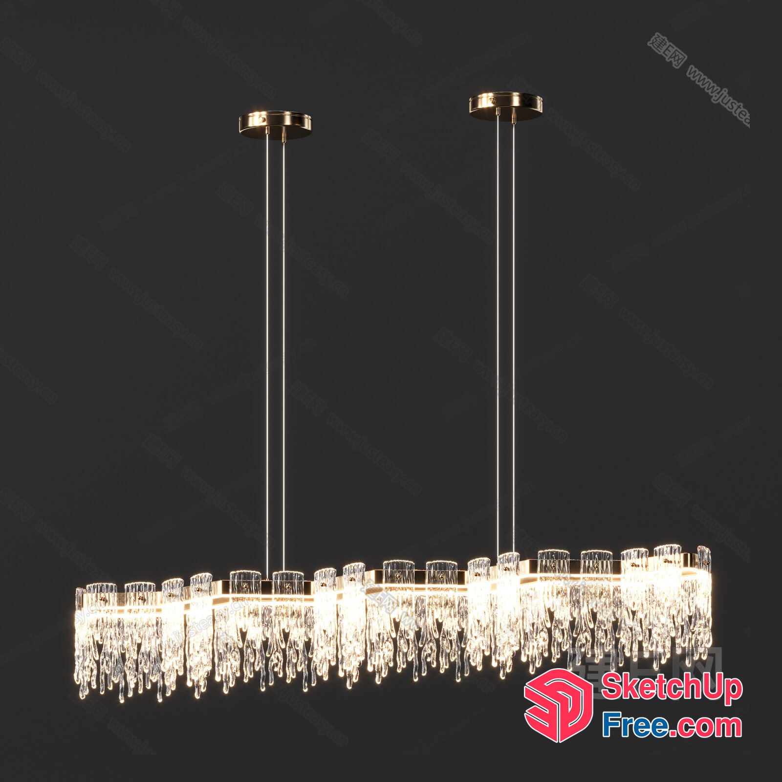 Elegant Crystal Chandelier 3D SketchUp File