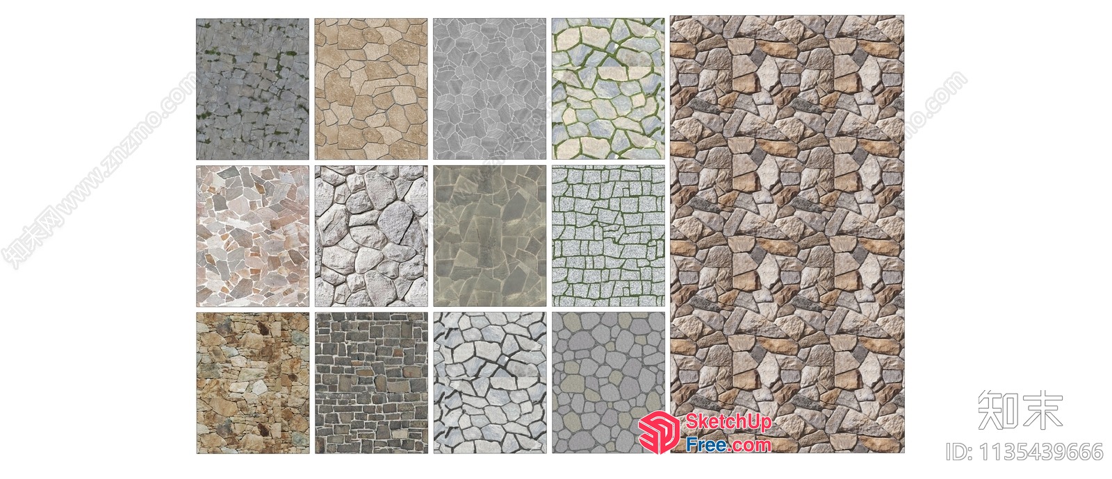 Collection Of Various Stone Wall Textures 3D SketchUp File