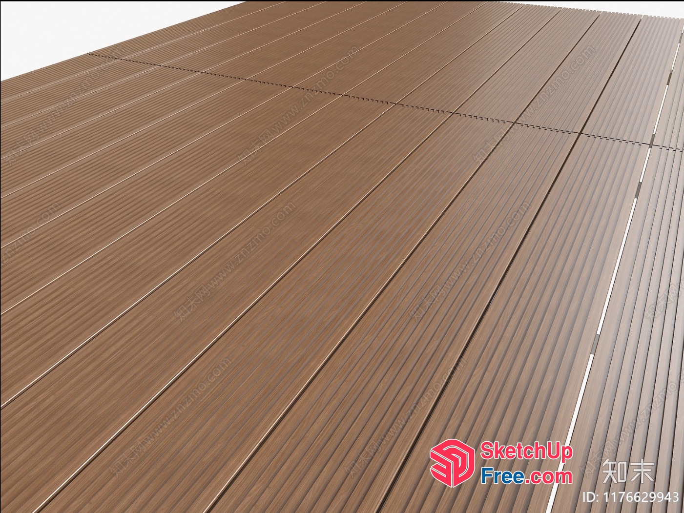 Wooden Floorboards With Narrow Stripes 3D SketchUp File