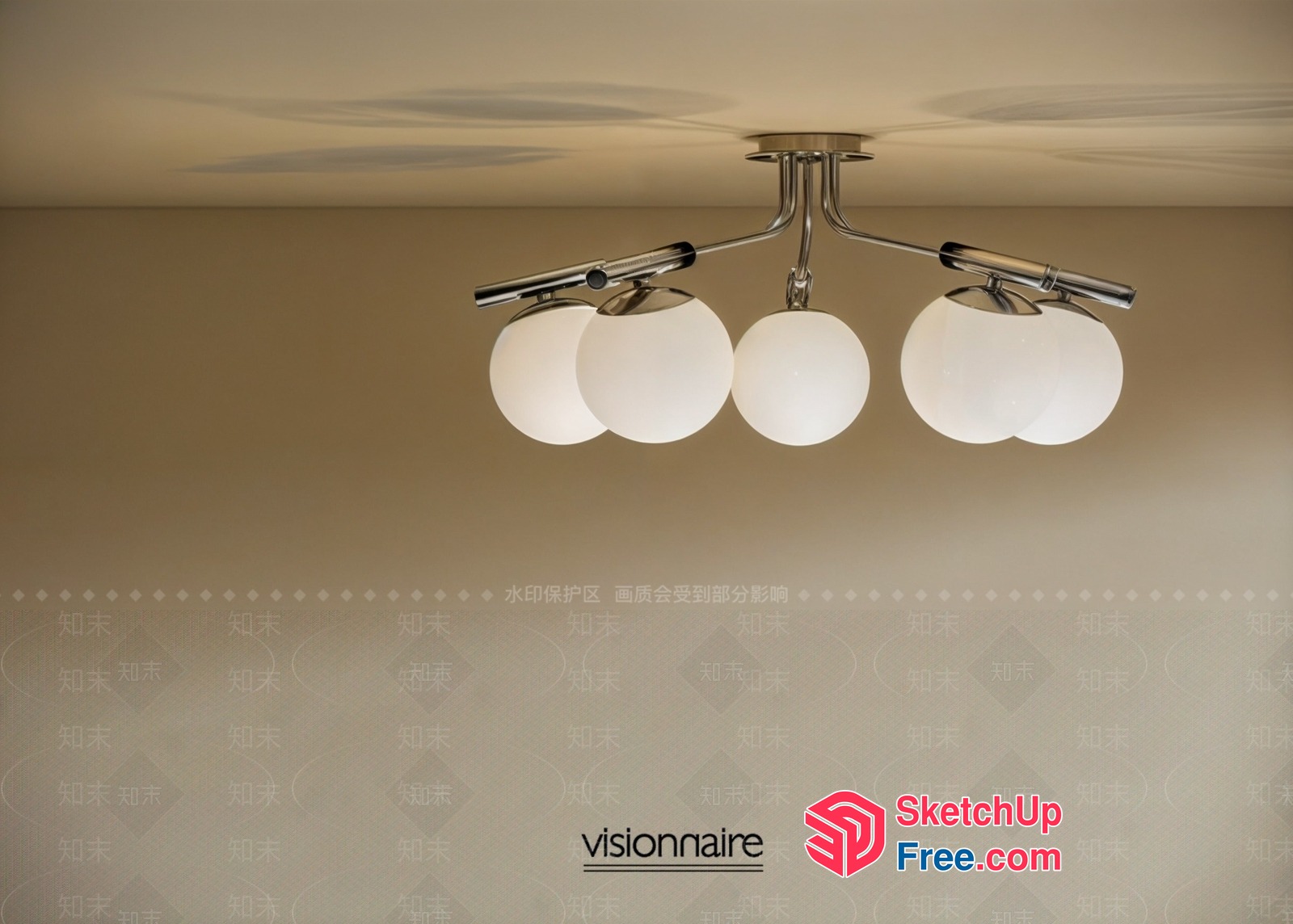 Visionnaire Ceiling Light Fixture 3D SketchUp File