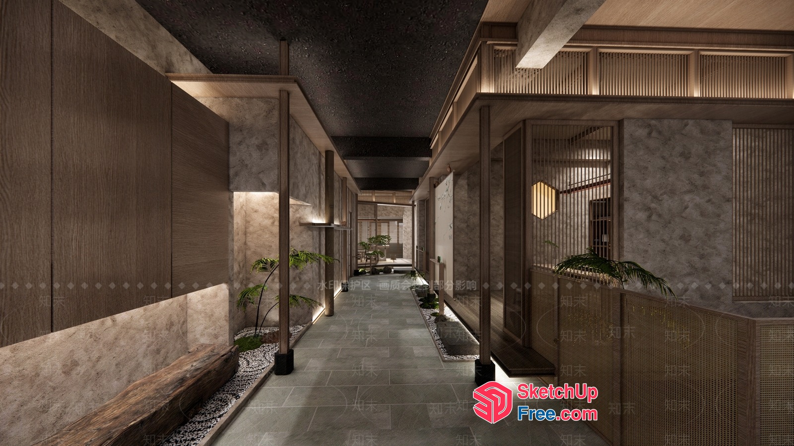Elegant Japanese Style Interior Design 3D SketchUp File