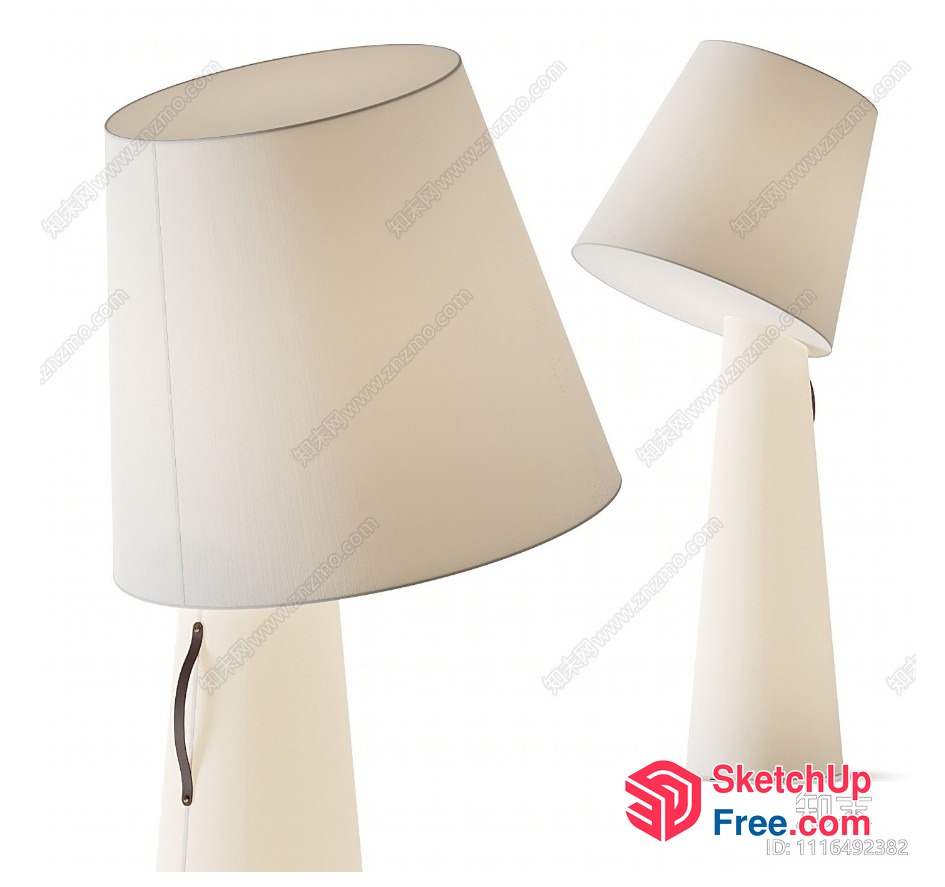 Elegant Table Lamps With Creamy Shades 3D SketchUp File