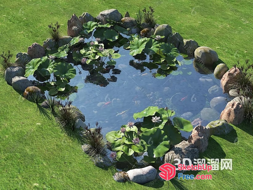 Serene Pond Oasis 3D SketchUp File