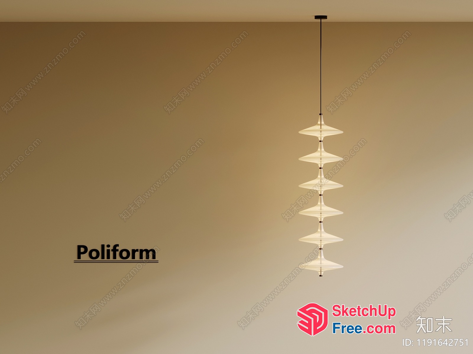 Modern Hanging Light Fixture 3D SketchUp File