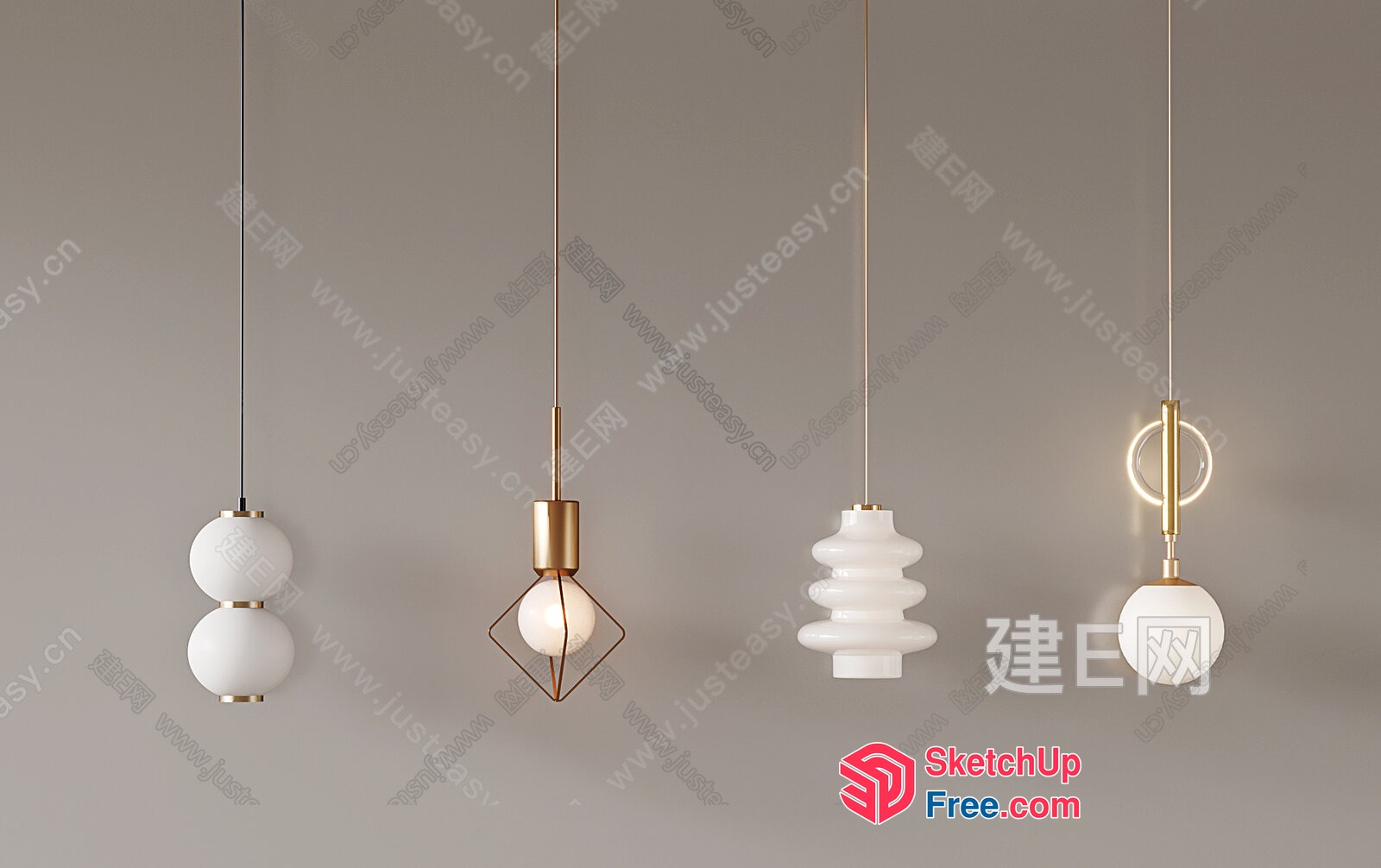 Elegant Hanging Light Fixtures 3D SketchUp File