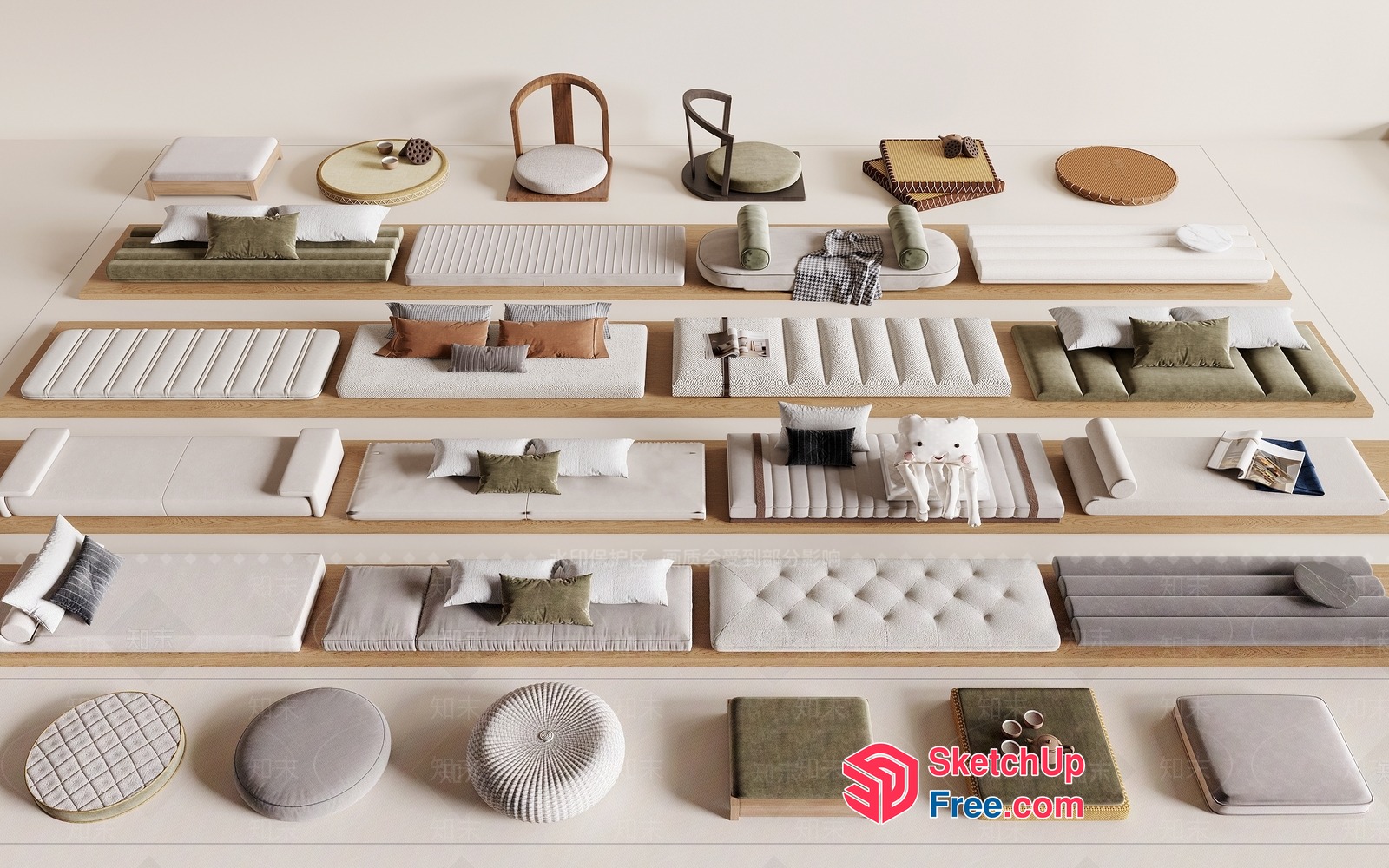 Modern Furniture Arrangement 3D SketchUp File