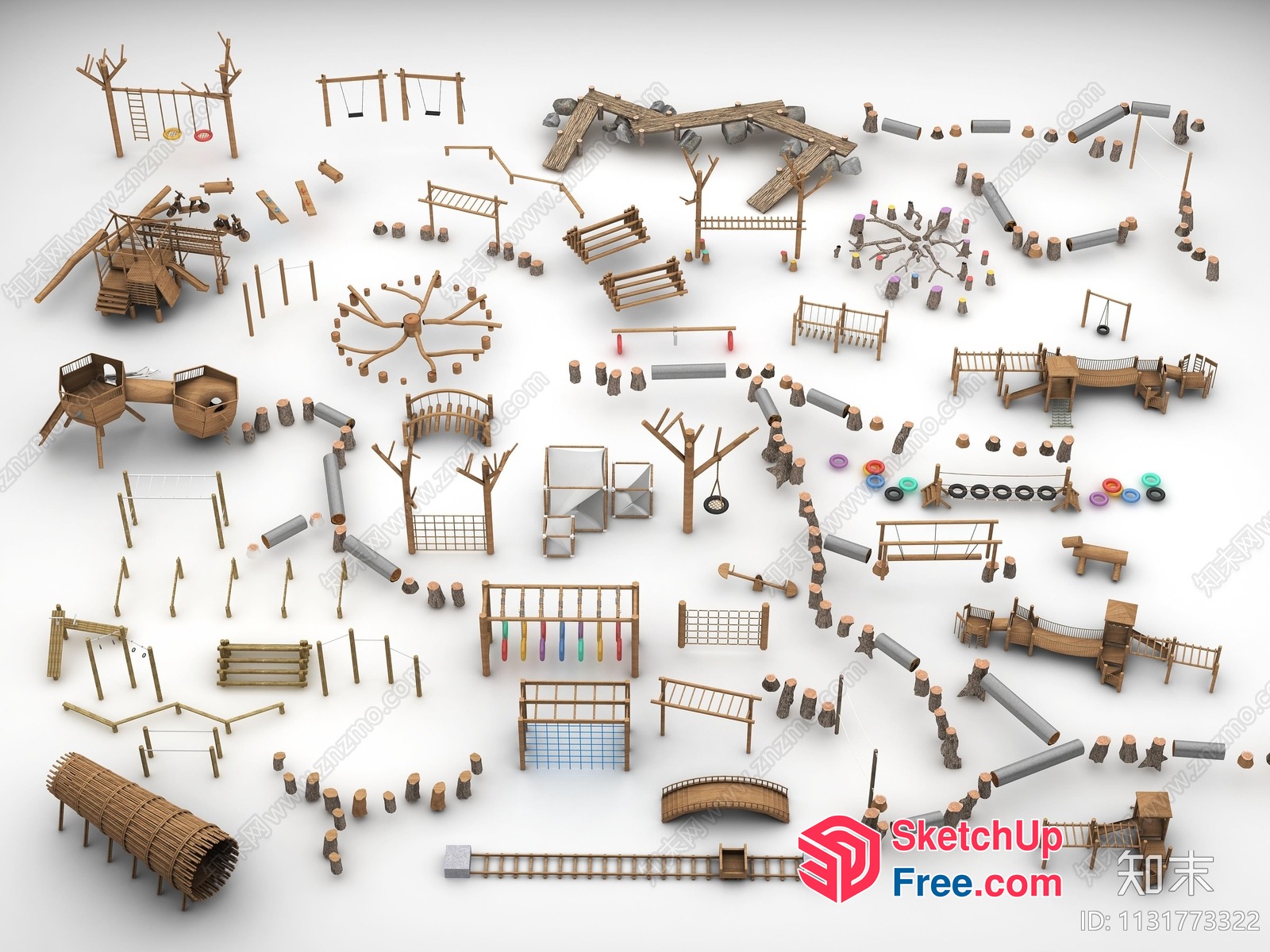 Playground Equipment Set 3D SketchUp File