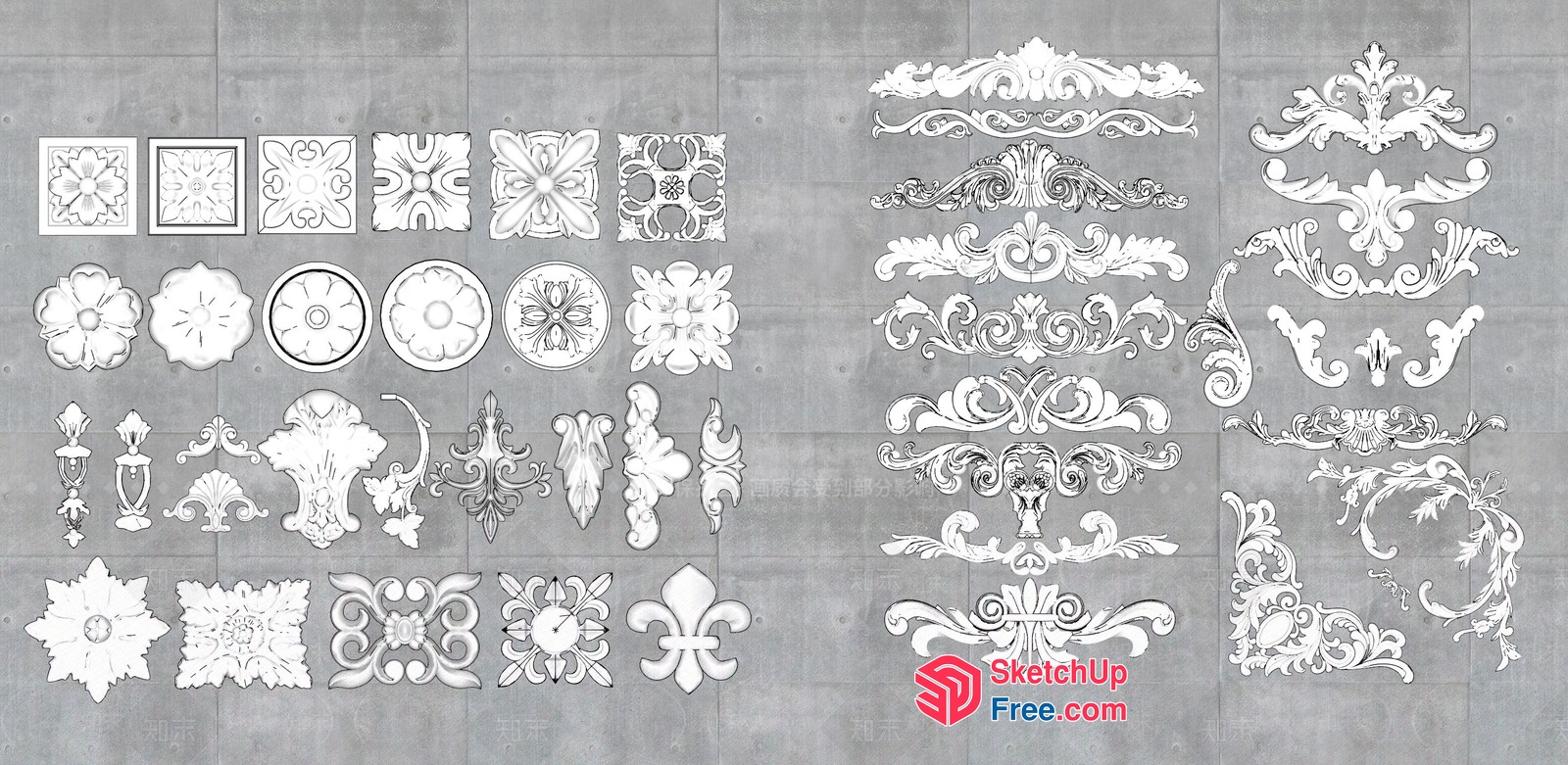 Elegant Ceiling Ornament Designs 3D SketchUp File