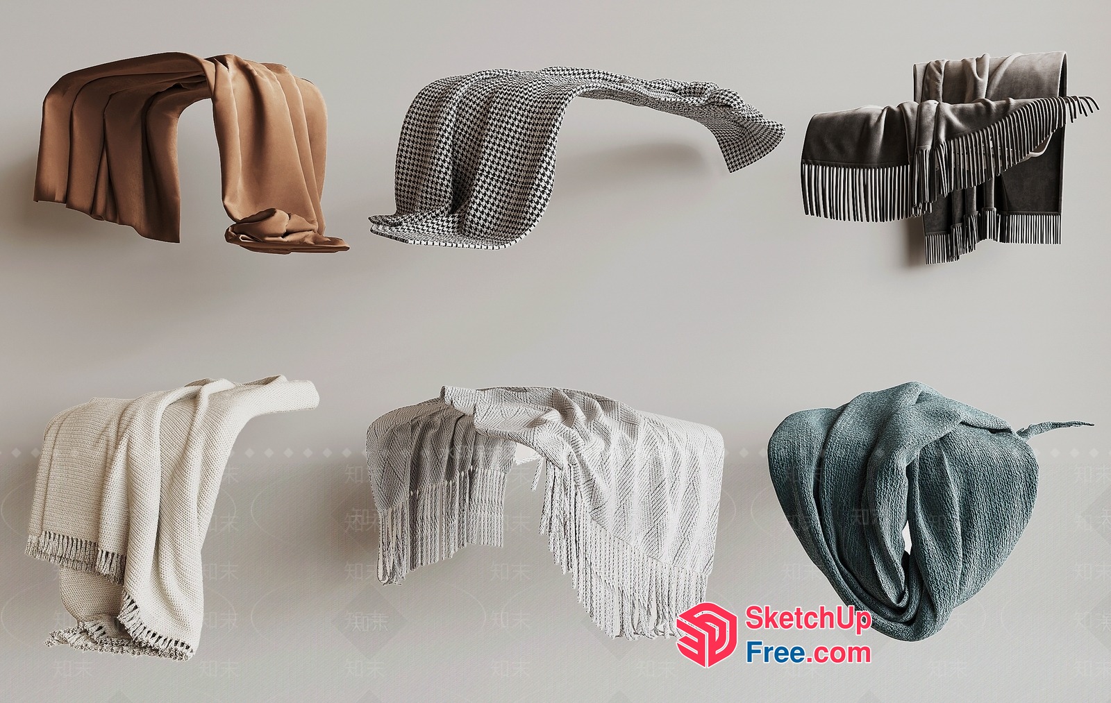 Elegant Soft Scarves Collection 3D SketchUp File