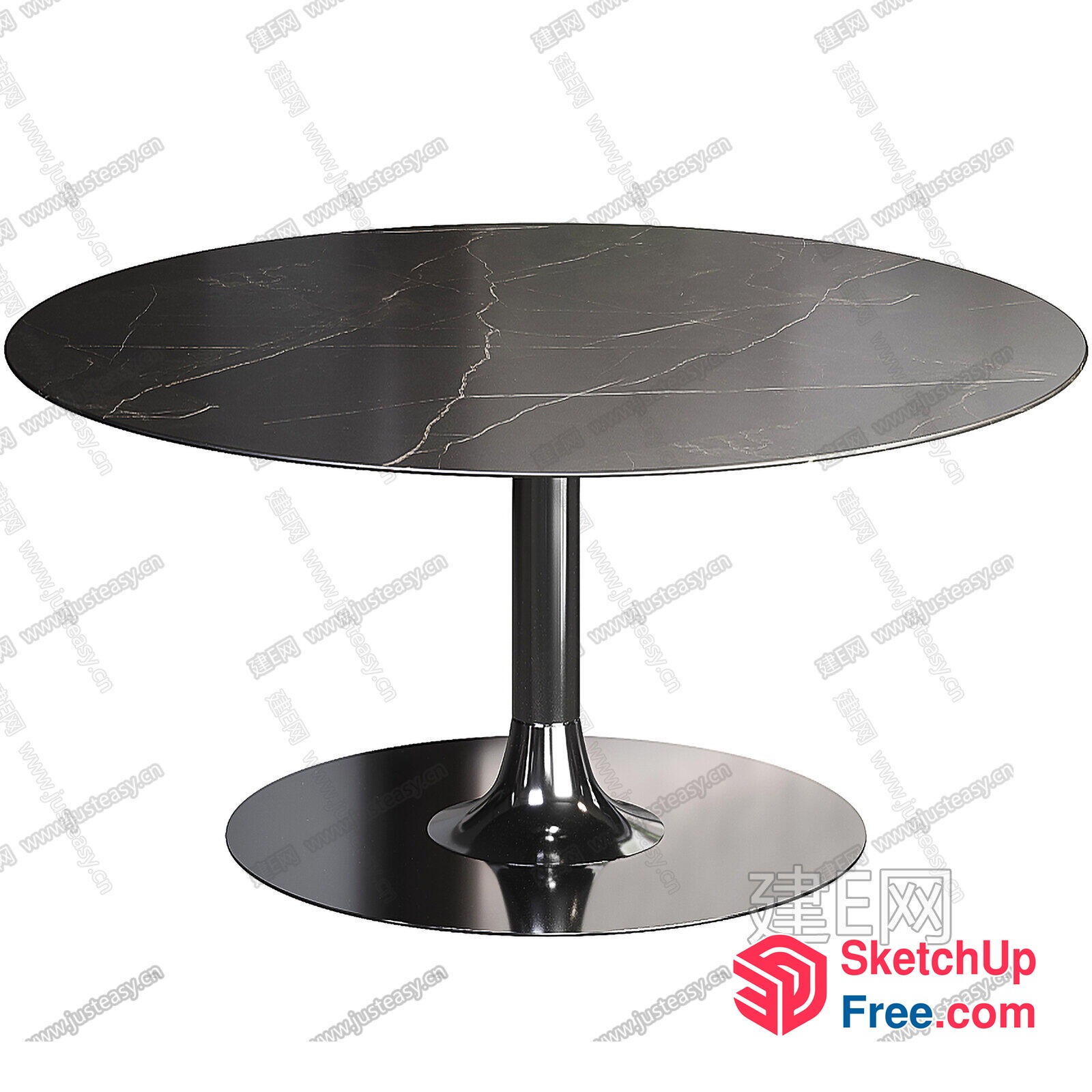 Modern Marble-Top Dining Table 3D SketchUp File