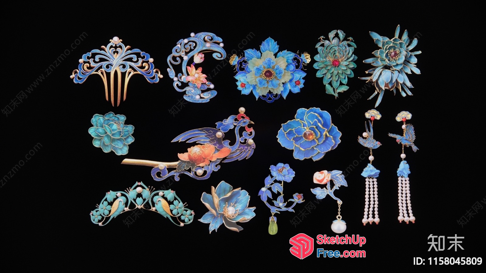 Asian-Inspired Decorative Elements 3D SketchUp File