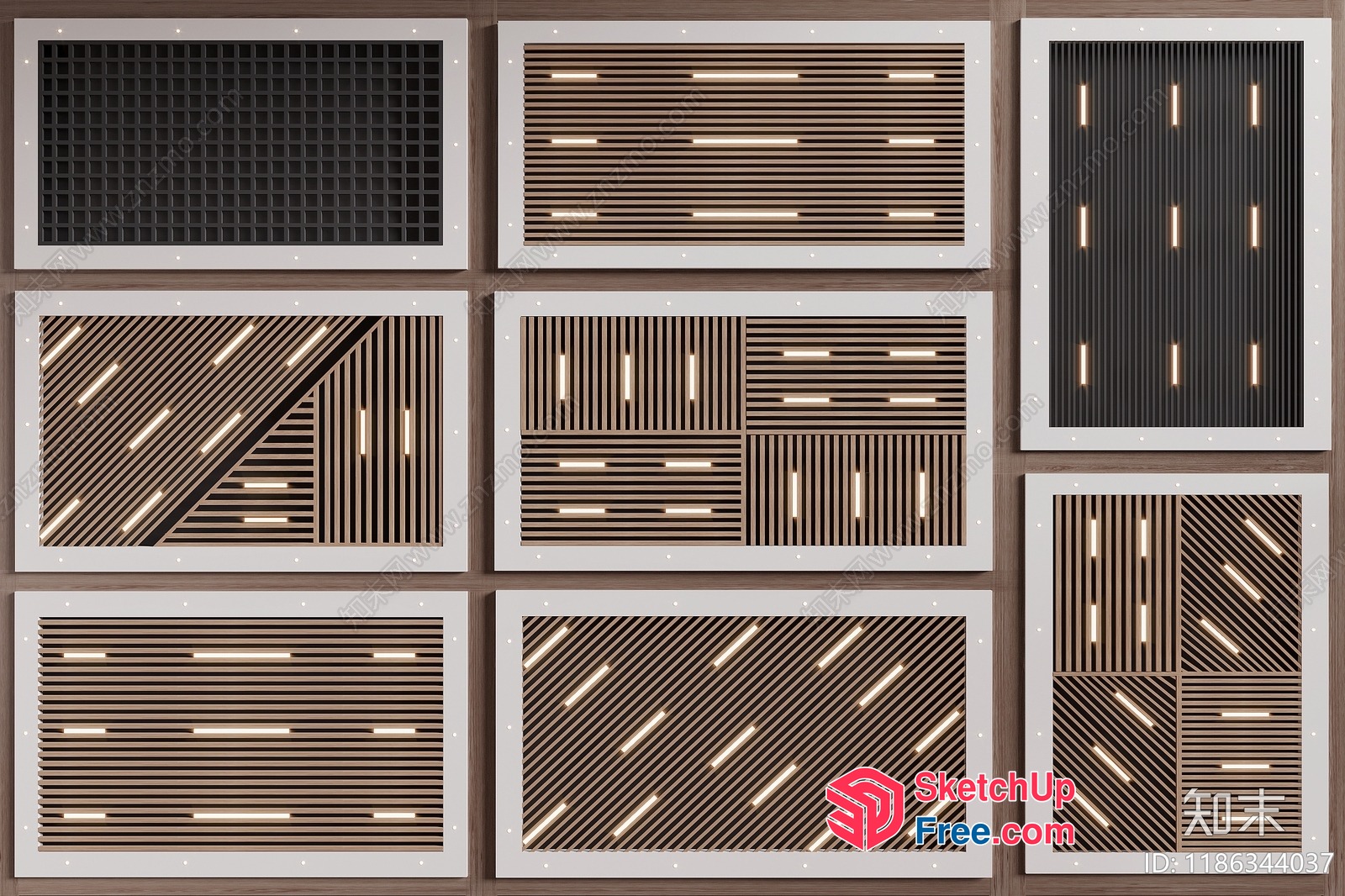 Modern Ceiling Light Designs In Brown And White 3D SketchUp File