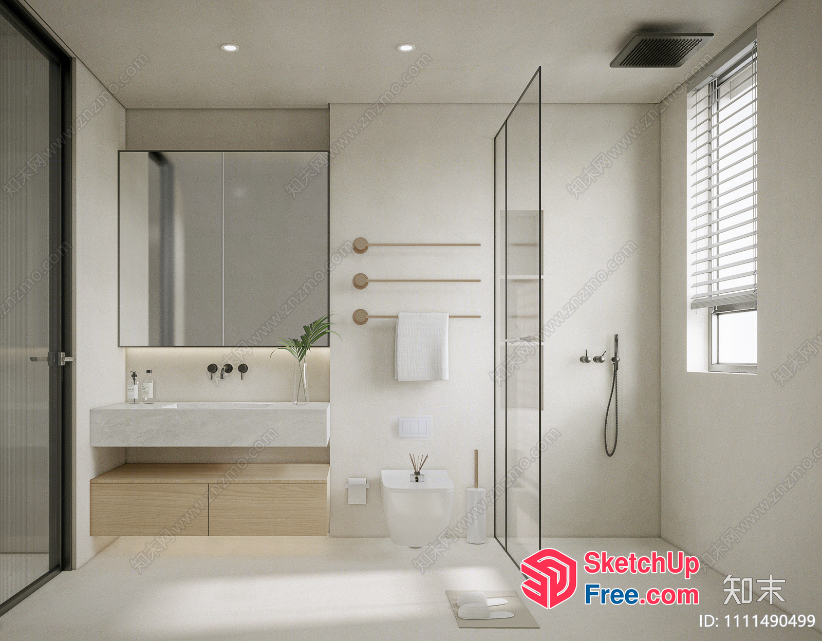 Modern Minimalist Bathroom Interior Design 3D SketchUp File