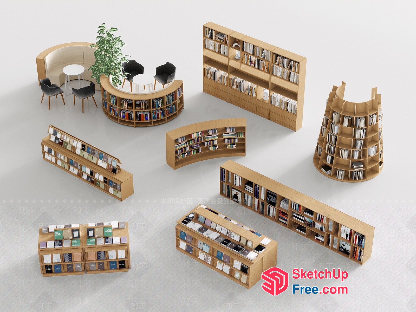 Modern Library Furniture Collection 3D SketchUp File