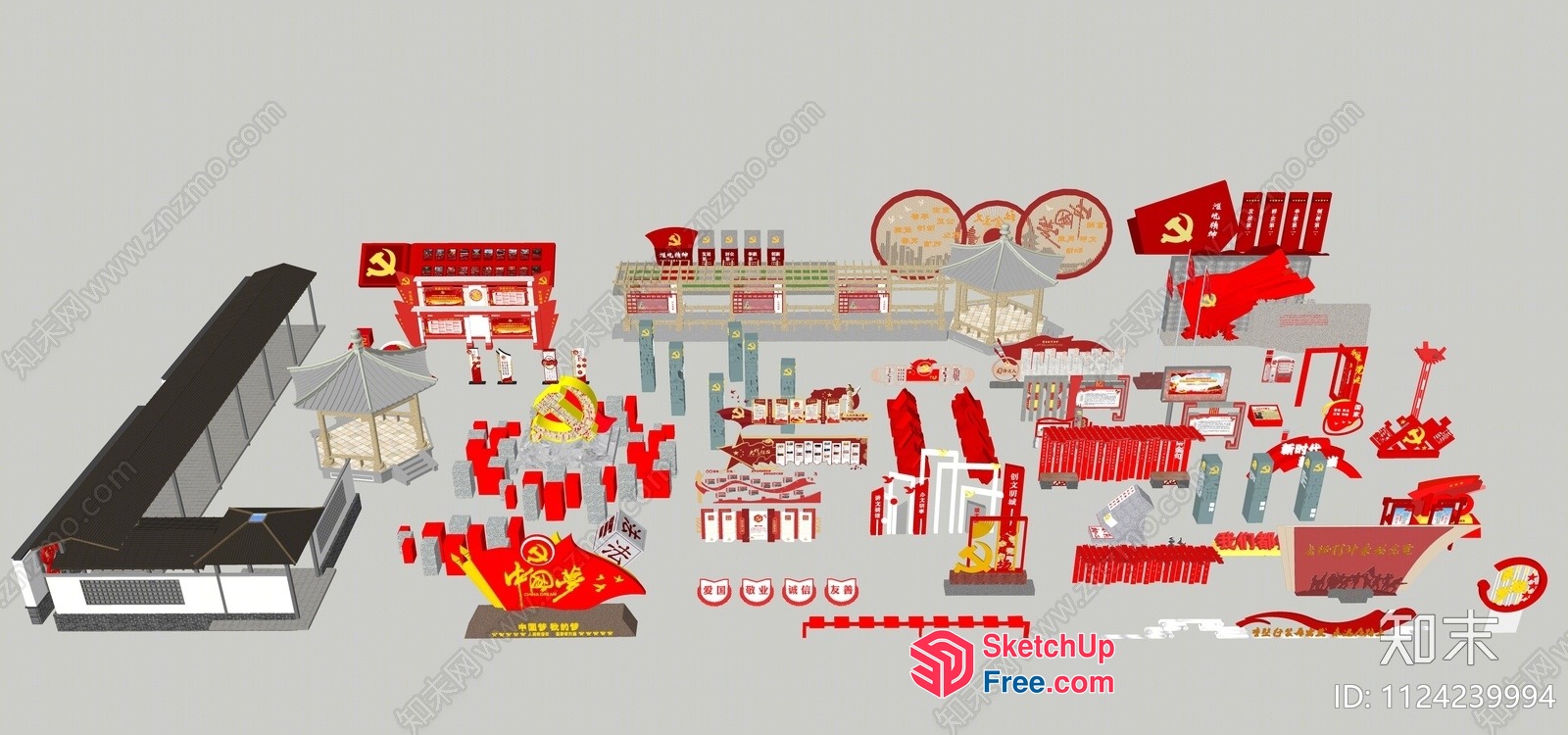 Chinese Communist Party Decorations 3D SketchUp File