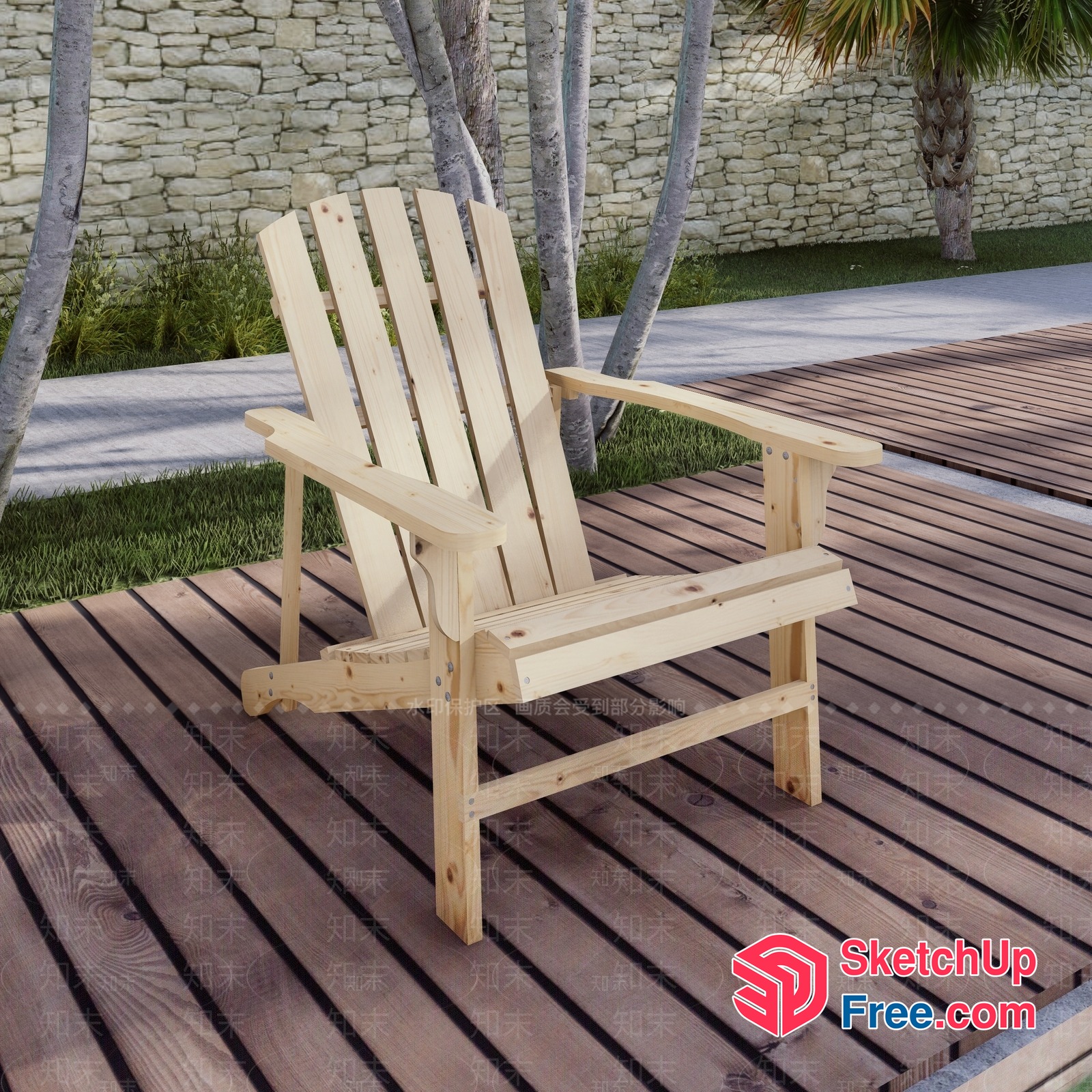 Outdoor Wooden Chair For Relaxation And Leisure 3D SketchUp File