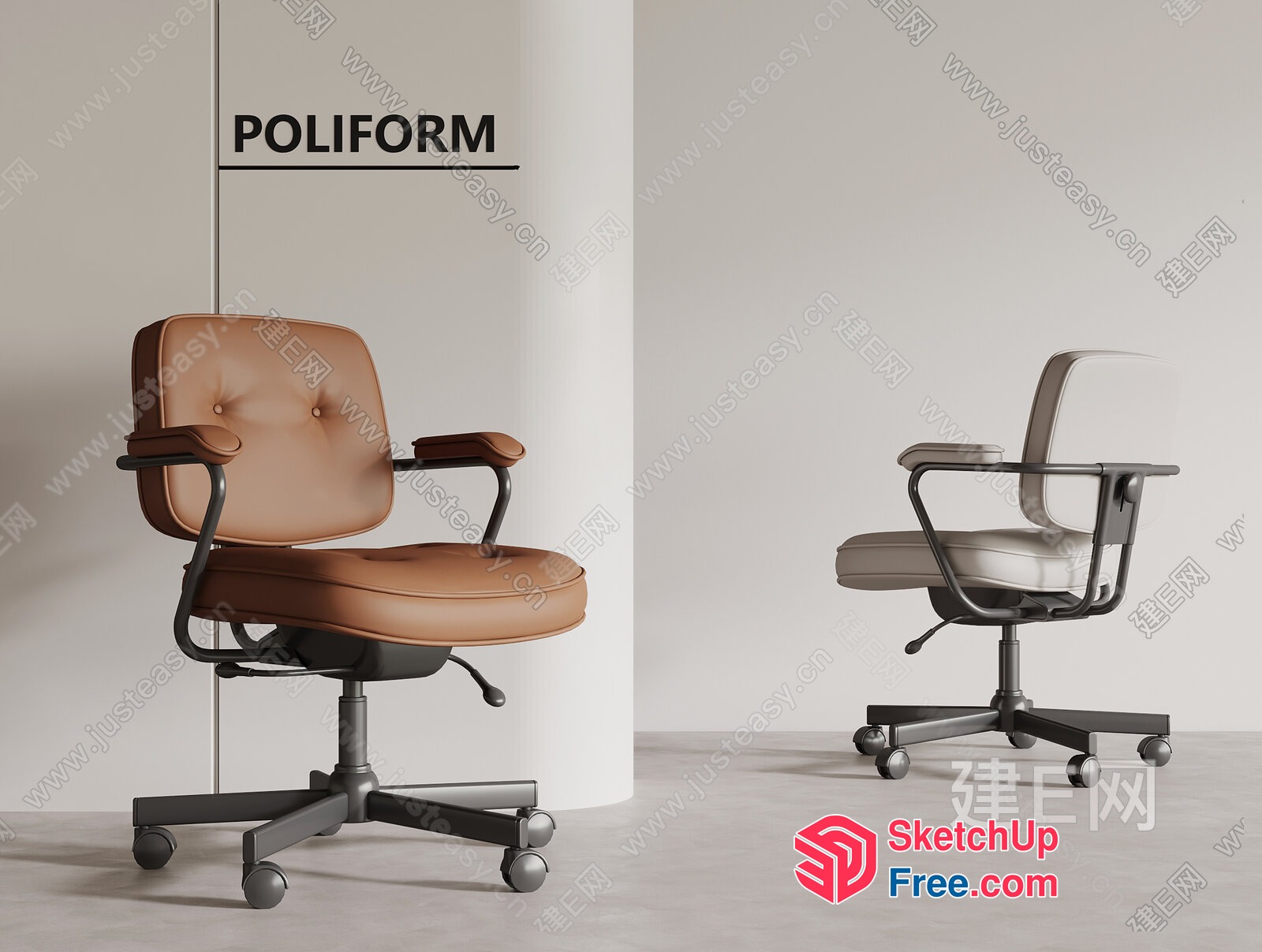 Poliform Office Chair 3D SketchUp File