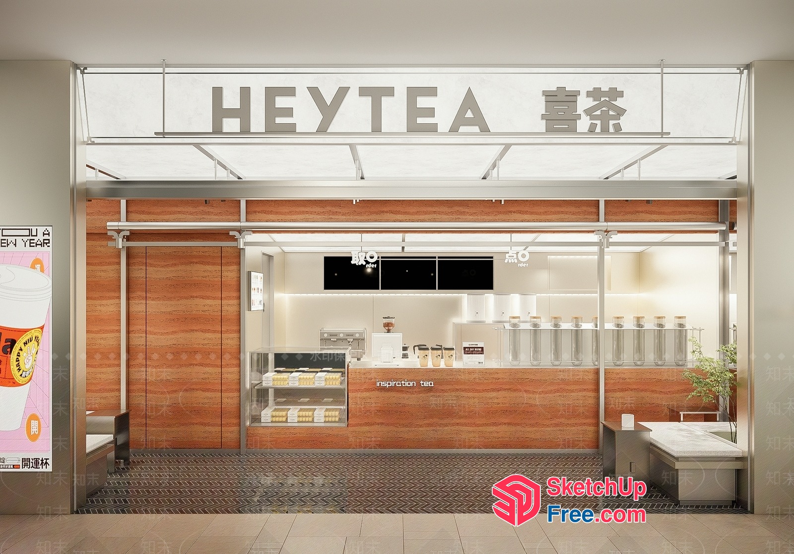 Hey Tea Shop Interior 3D SketchUp File