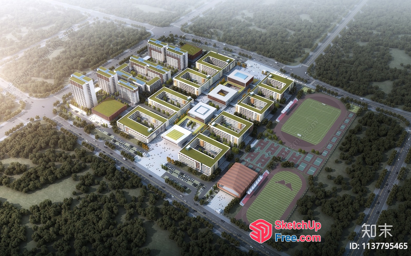 Urban Sports Complex With Modern Architecture 3D SketchUp File