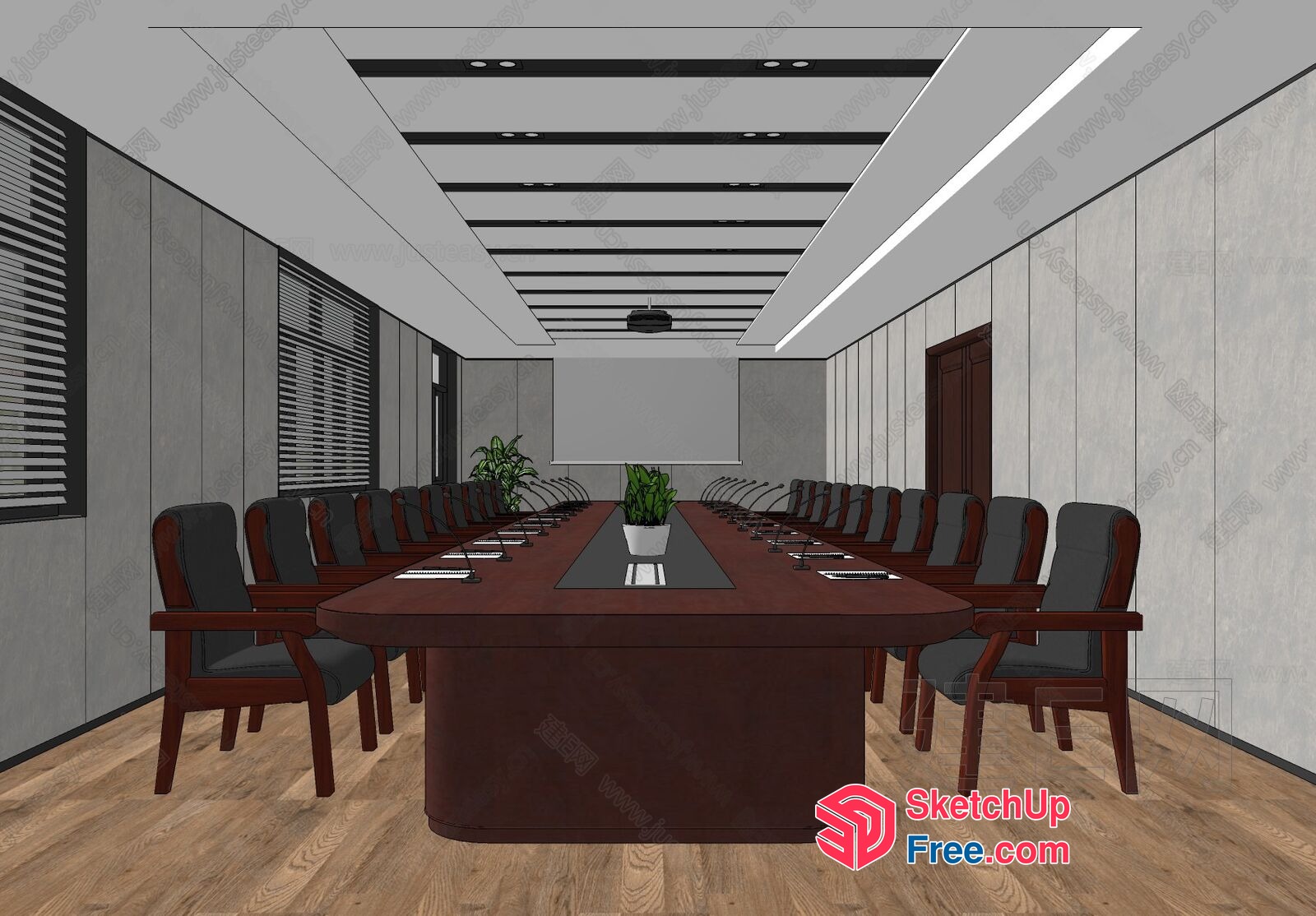 Elegant Modern Conference Room Interior 3D SketchUp File