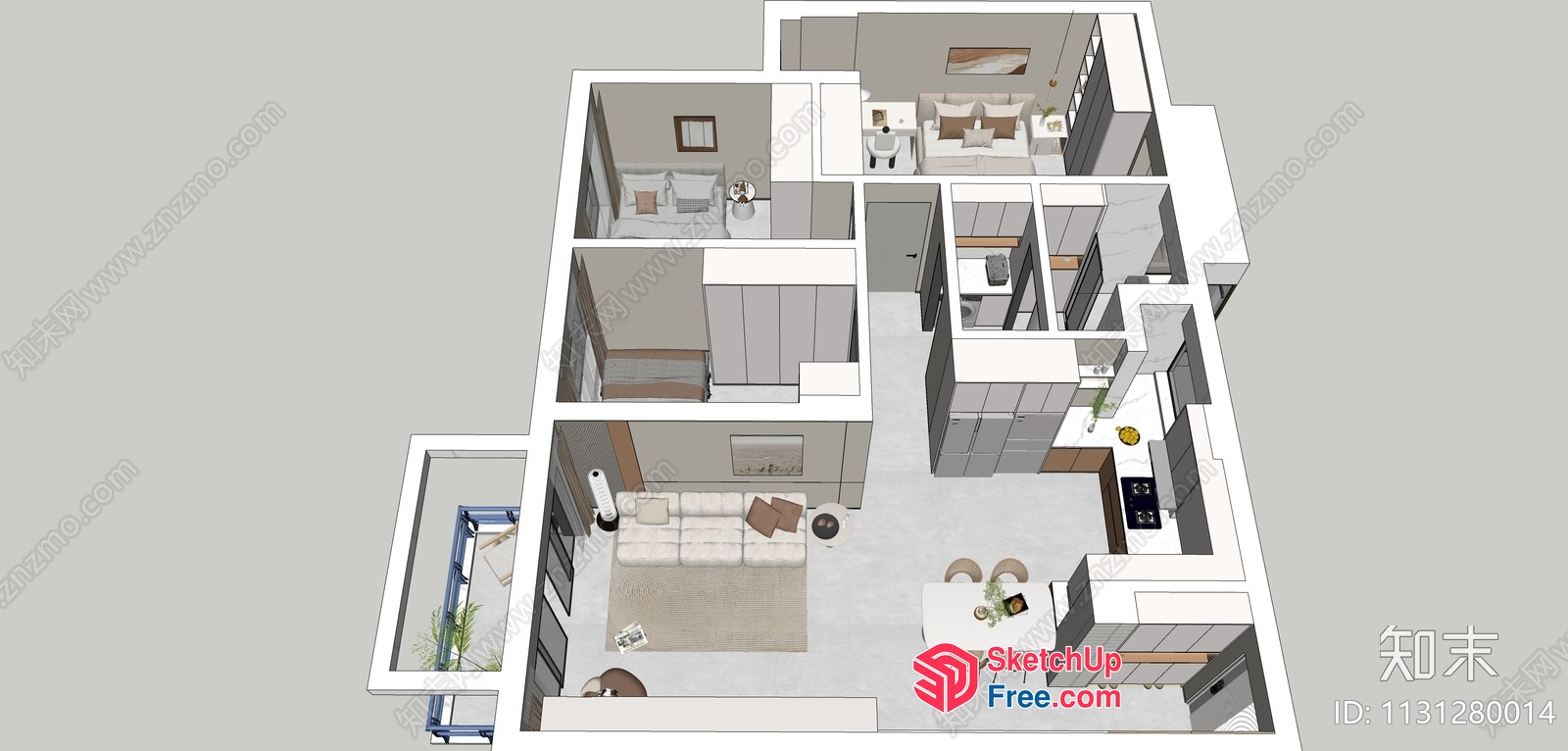 Modern Apartment Interior 3D SketchUp File