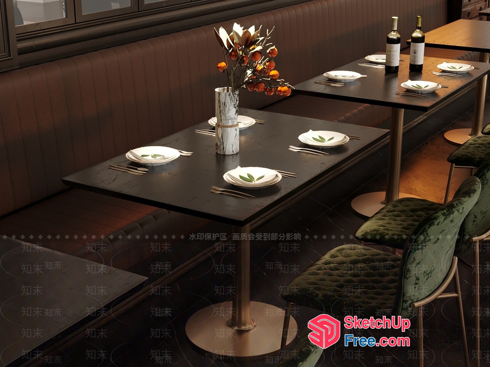 Elegant Dining Room Table And Chairs 3D SketchUp File