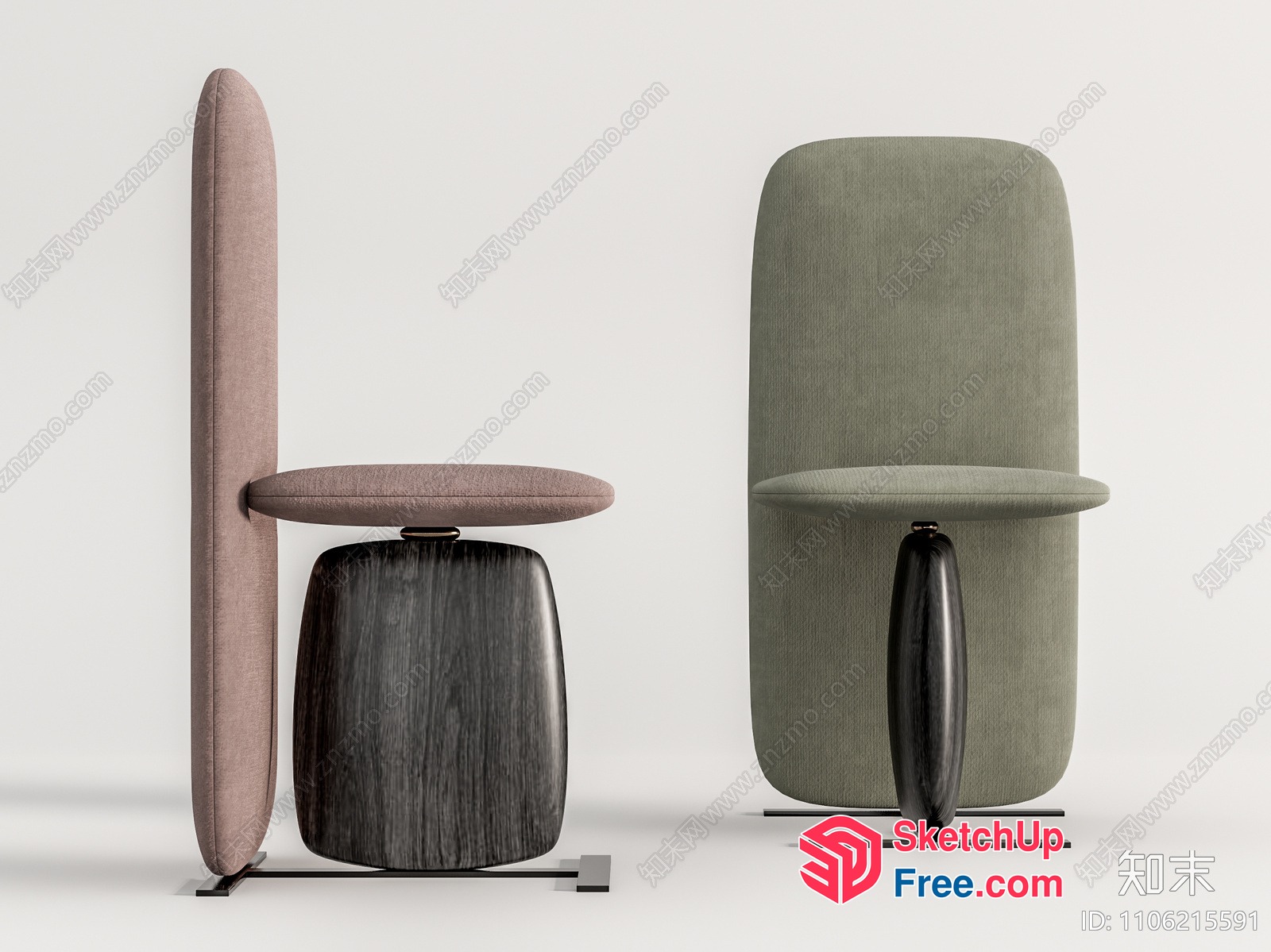Minimalist Pillar Chair 3D SketchUp File