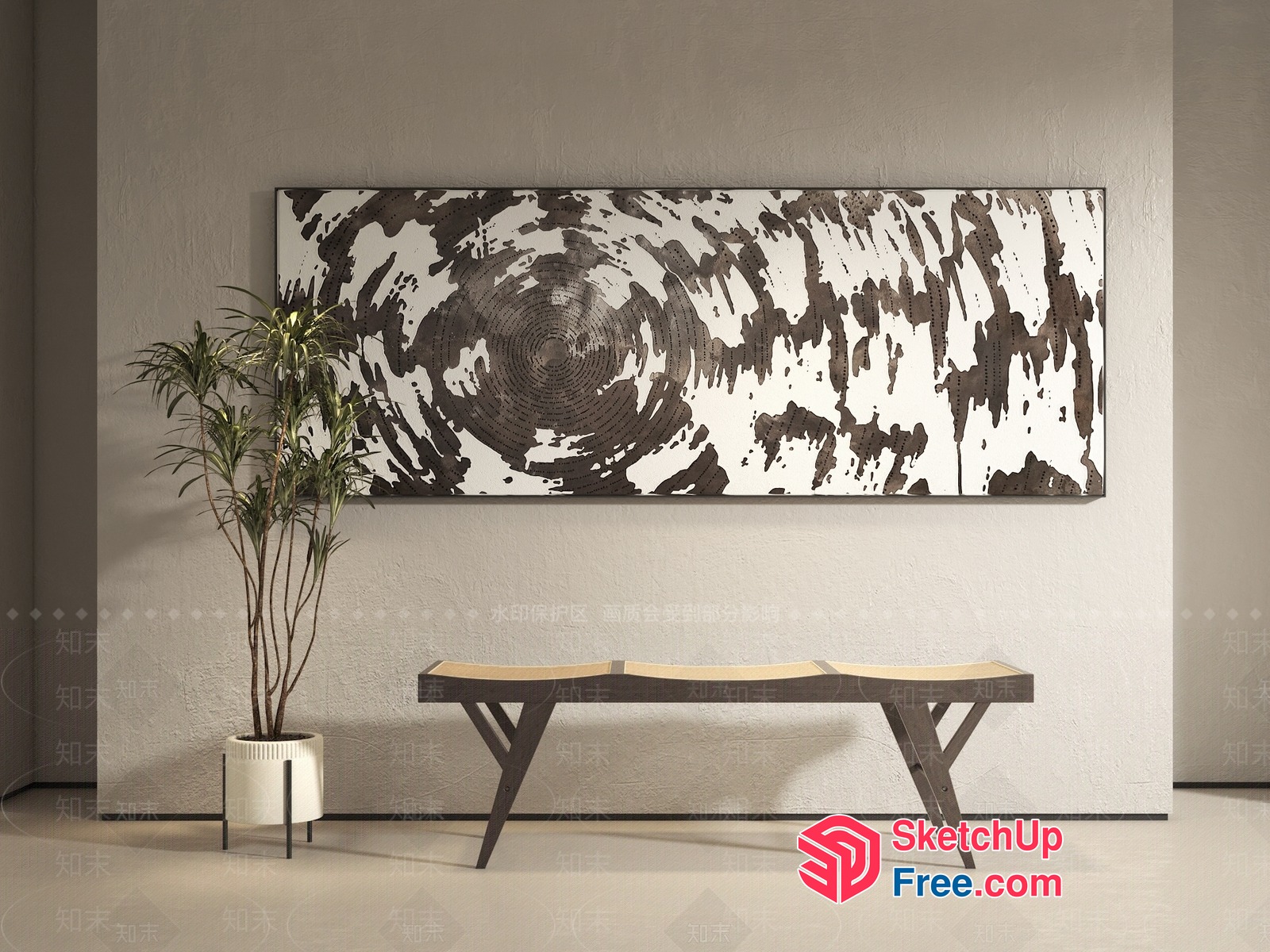 Modern Minimalist Japanese Style Interior Design 3D SketchUp File