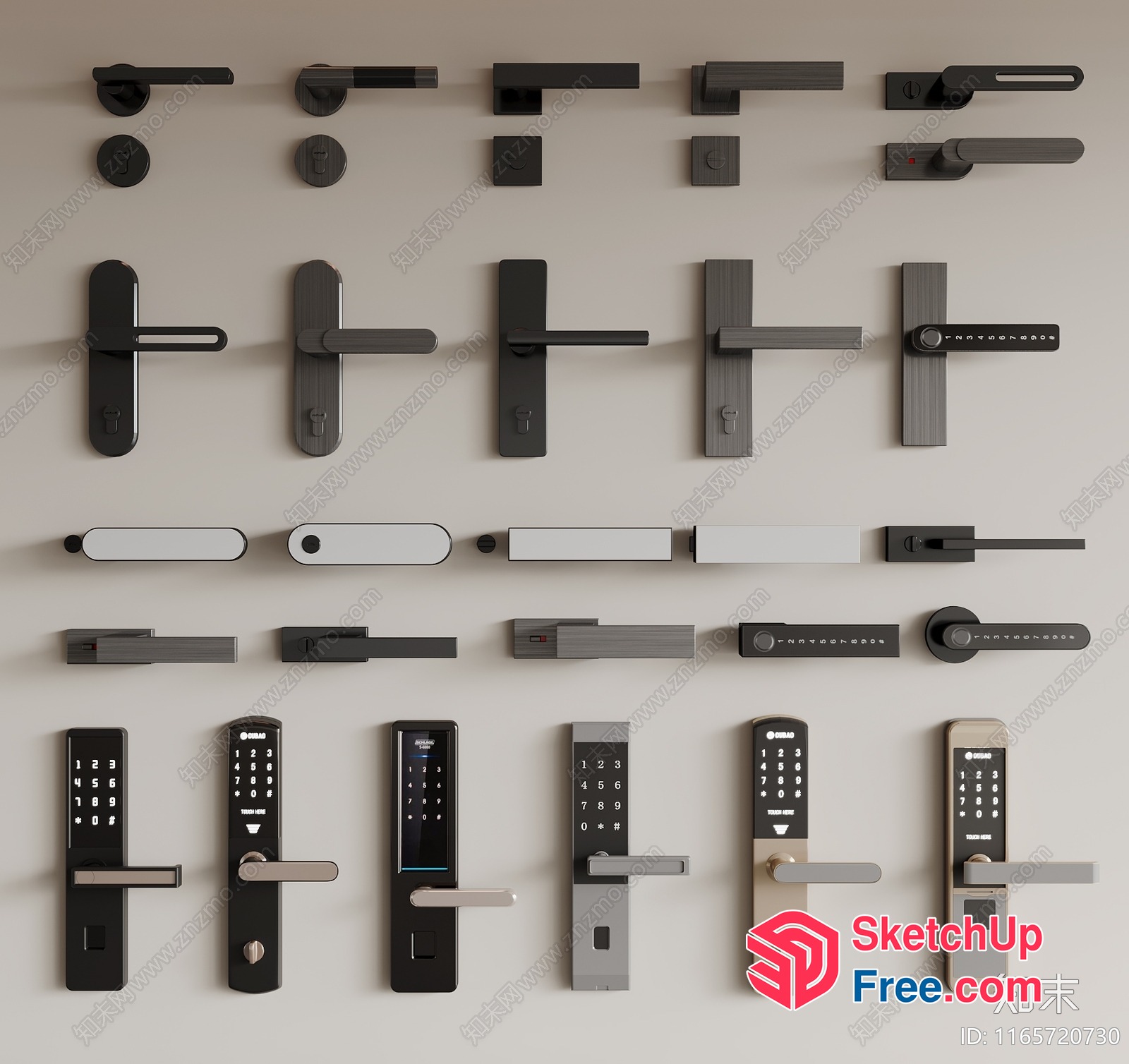 Modern Door Hardware Collection 3D SketchUp File
