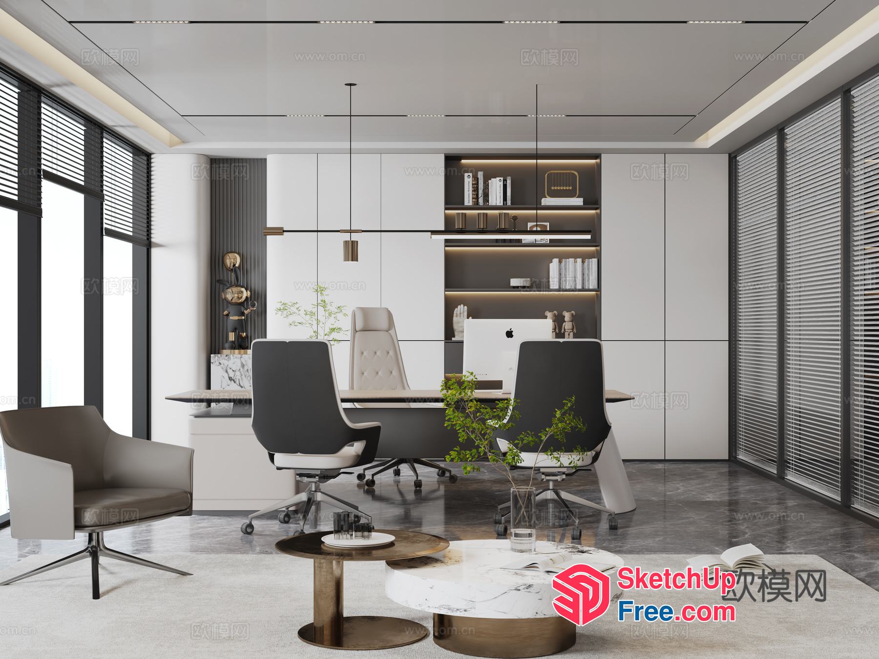Elegant Modern Office Space 3D SketchUp File